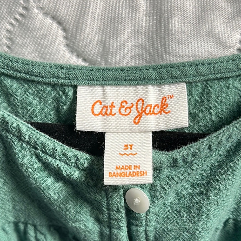 Cat & Jack Green Ruffled Smocked Sundress - Picture 3 of 5